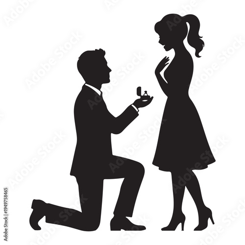 man proposing to a girl silhouette