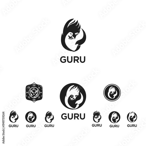 Guru Logo Design Collection vector illustration