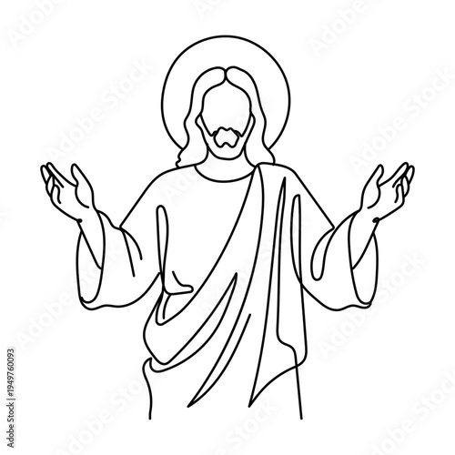Jesus Christ Line Art Icon