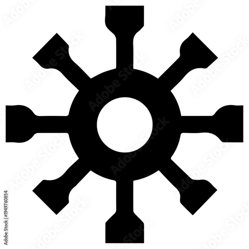 Solid black filled icon representing vulnerability and exploit development in cybersecurity