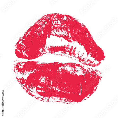 Lipstick kiss mark Romantic lip print Imprint of lips kiss Sexy lips makeup Female mouth Love symbol Design element for beauty fashion poster Valentines Day wedding