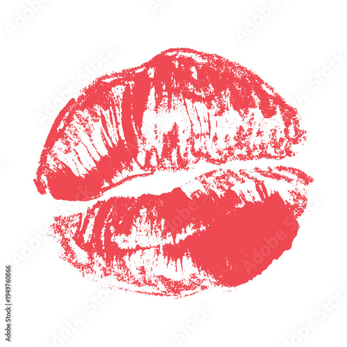 Lipstick kiss mark Romantic lip print Imprint of lips kiss Sexy lips makeup Female mouth Love symbol Design element for beauty fashion poster Valentines Day wedding