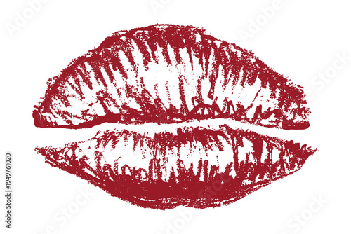 Lipstick kiss mark Romantic lip print Imprint of lips kiss Sexy lips makeup Female mouth Love symbol Design element for beauty fashion poster Valentines Day wedding