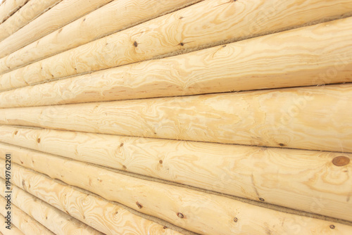 Calibrated log, log walls, pine log, fresh wood