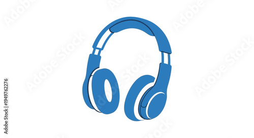 Blue Headphones Icon - Audio Listening, Music, Sound Technology