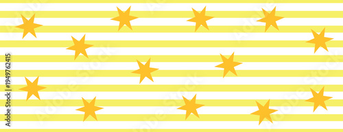 Yellow stars striped pattern vector