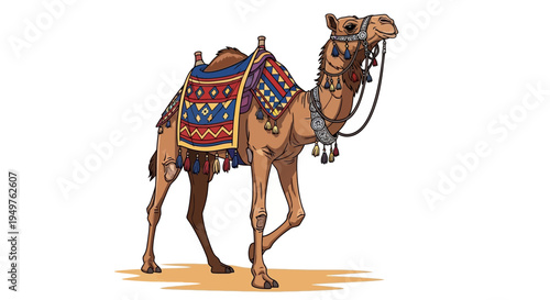 Decorated Camel with Saddle
