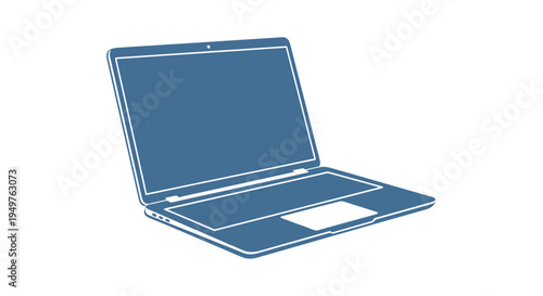 Modern Laptop Computer Icon Isolated on White Background