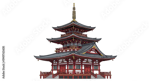Traditional Japanese Pagoda Temple Building