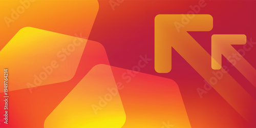 Modern orange creative economy investment report chart arrow up illustration background