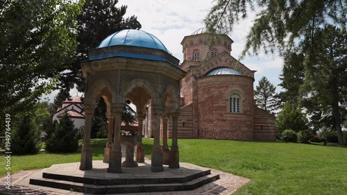 View of medieval Zica Monastery - Serbian Orthodox monastery 