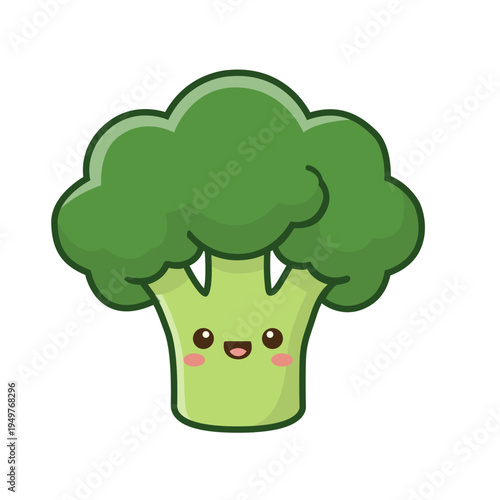 Cute Broccoli Character Illustration