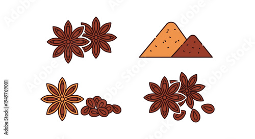 Anise Ground Line art vector minimal contemporary abstract color