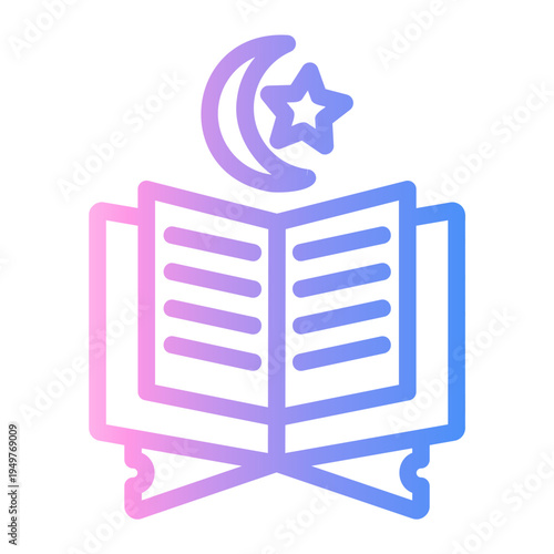holy quran Line Gradient Icon