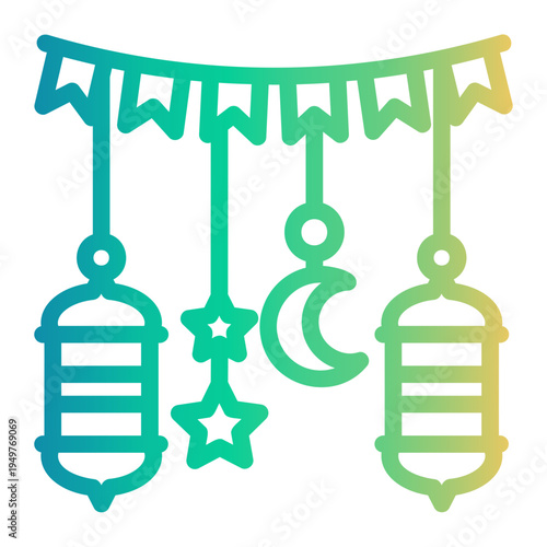 eid al fitr Line Gradient Icon