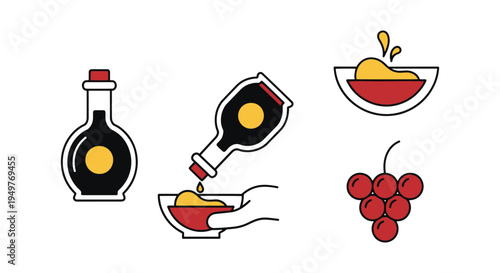 Balsamic Vinaigrette Line art creative fluid abstract illustration