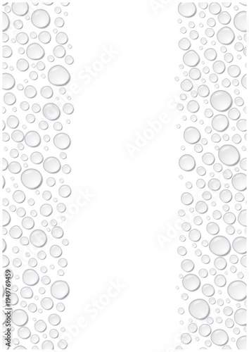 左右に広がる水滴の縦長背景 雫装飾 ベクター