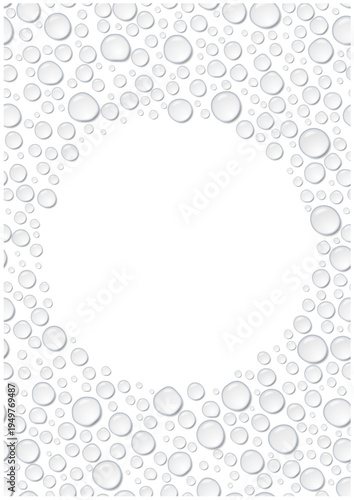 円形コピースペースの水滴縦長背景 雫フレーム ベクター