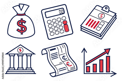 Collection of cash register and various money related items