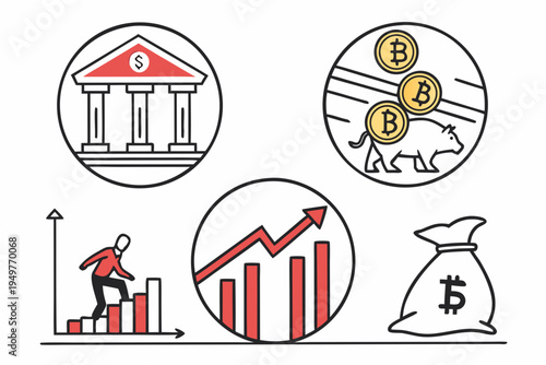 Cryptocurrency and finance economy business bitcoin