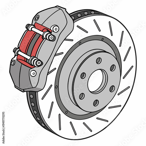 automobile brake disc and caliper
