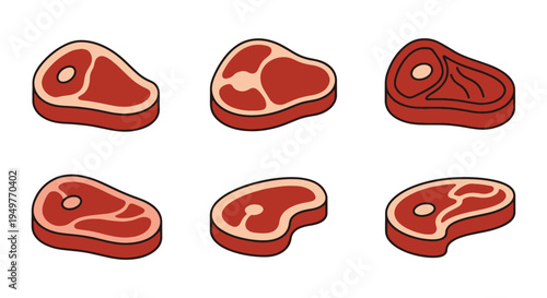 Beef Brisket Line art vector colorful digital abstract