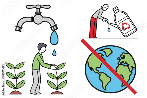 Water conservation and environmental protection earth