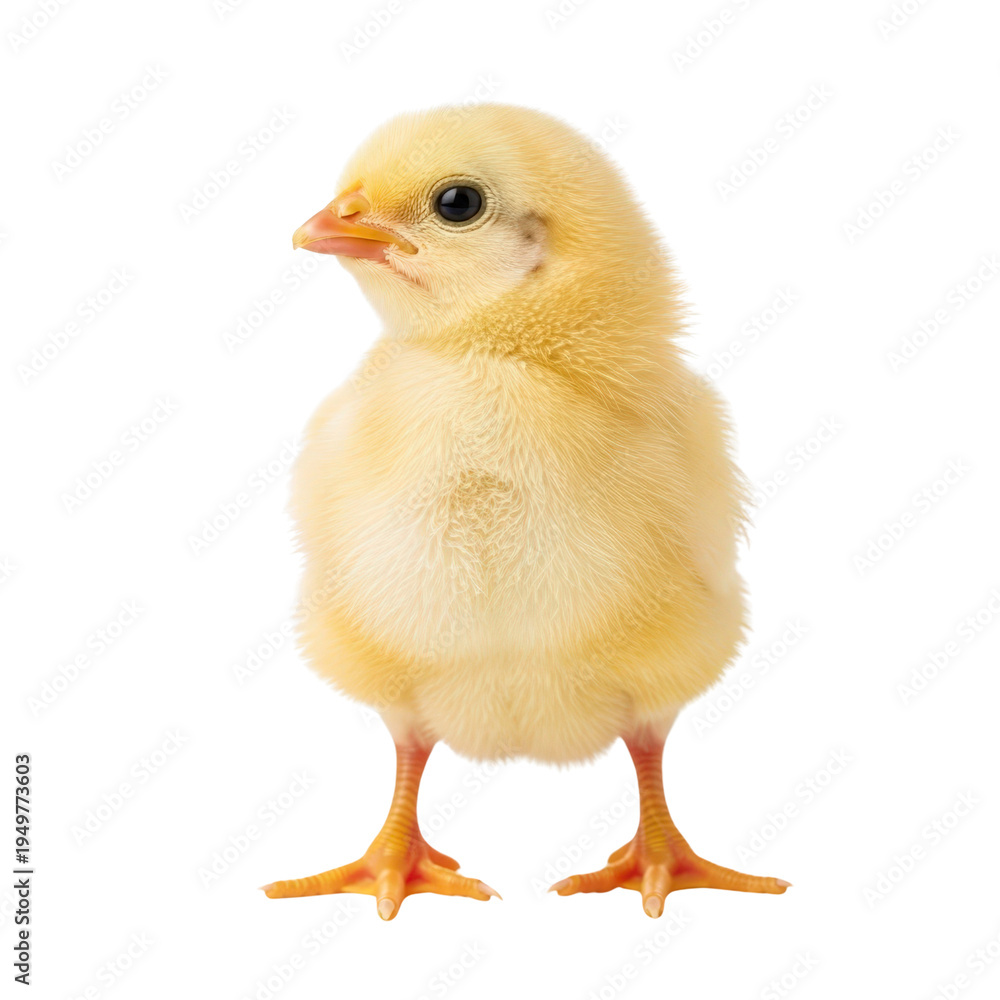 Fototapeta premium Cute yellow chick isolated on white background