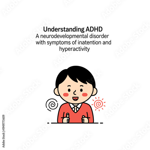 Understanding ADHD in Children vector illustration