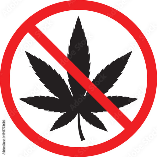 Tableau sur toile No Cannabis Allowed Sign  symbol for use  Legal Compliance Safety & Sobriety iso