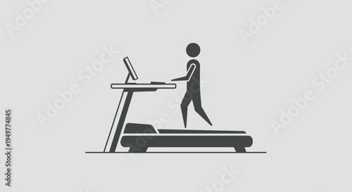 Treadmill Exercise Fitness Training Concept with Gym Workout Illustration