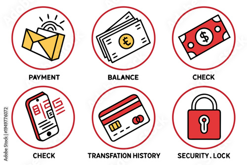 Financial including payment, balance, and security lock finance check