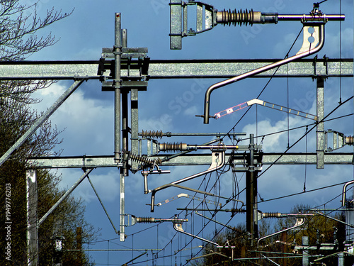 Wallpaper Mural British Rail electrification Electric powered trains Worcestershire England UK Great British Railways Torontodigital.ca