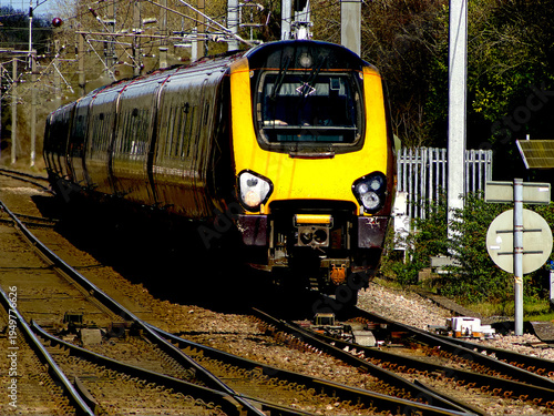 Bild auf Leinwand British Rail electrification Electric powered trains Worcestershire England UK G