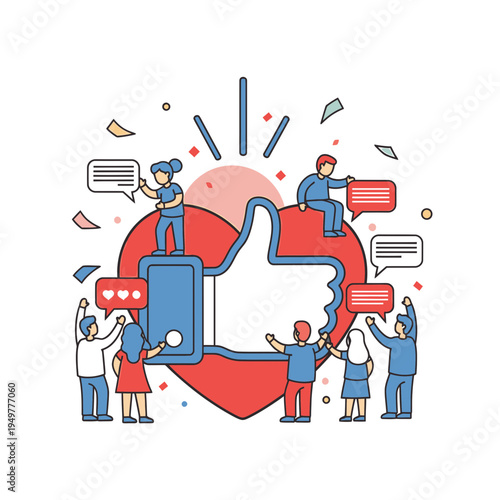 Social Media Engagement and Community vector illustration