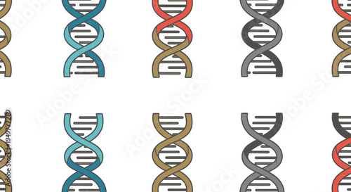 DNA Molecule Pattern on White Background vector illustration