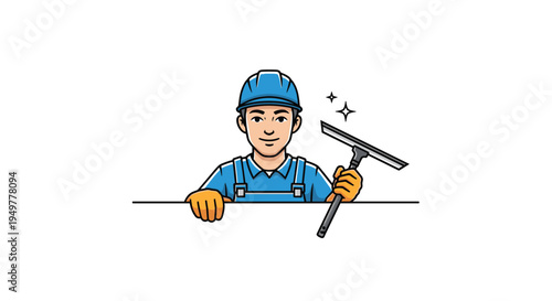 Window cleaner professional with squeegee tool