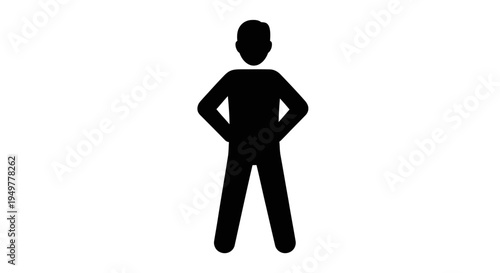 Confident Man Standing Silhouette Icon.