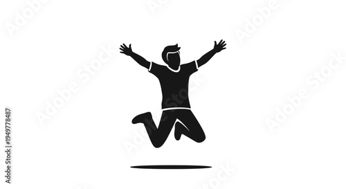 Man jumping in the air happily.