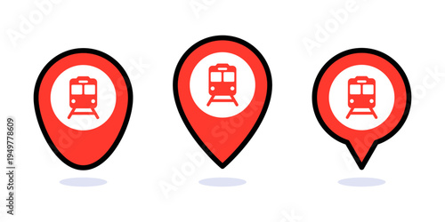 Vector Train Pin Markers