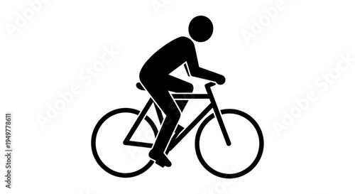 Person Riding a Bicycle Silhouette Icon.