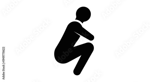 Person Sitting in a Crouching Position.
