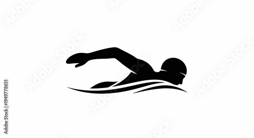 Swimmer in water sports action.
