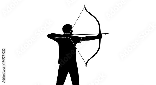 Man aiming bow and arrow.