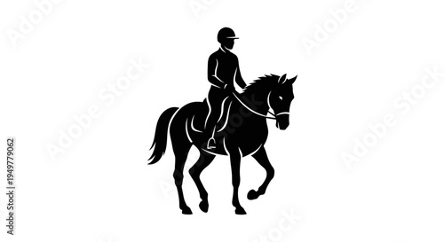 Rider on horseback in motion fast.