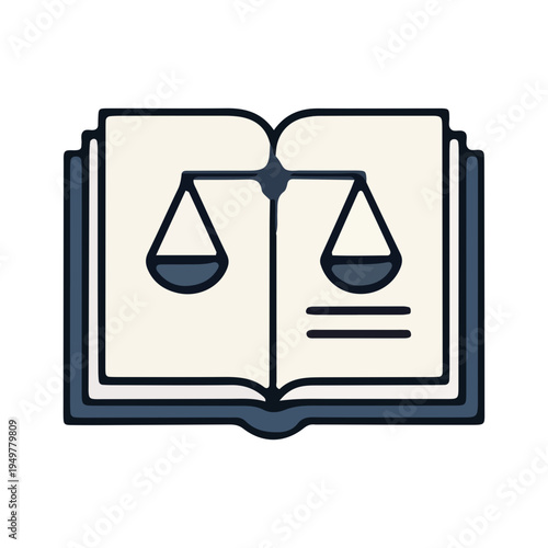 Law Book and Scales Icon