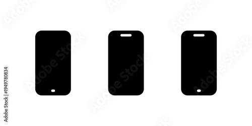 Smartphone icon set. Mobile phone symbol. Cellphone device sign