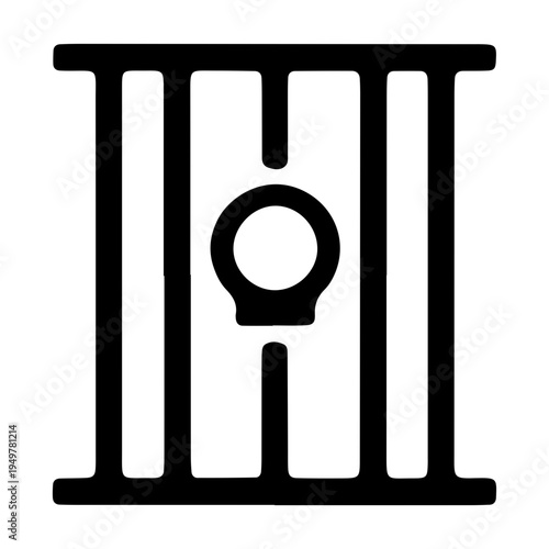 Jail Bars Icon Black Silhouette