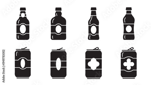 An illustration of various medicine bottles and cans are displayed on a surface.