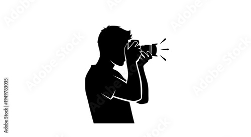 Man taking photo with camera.